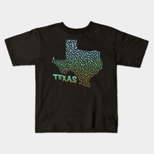 Texas State Outline Maze & Labyrinth Kids T-Shirt